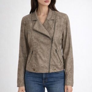Leo & Sage Moto Style Casual Zip Jacket
